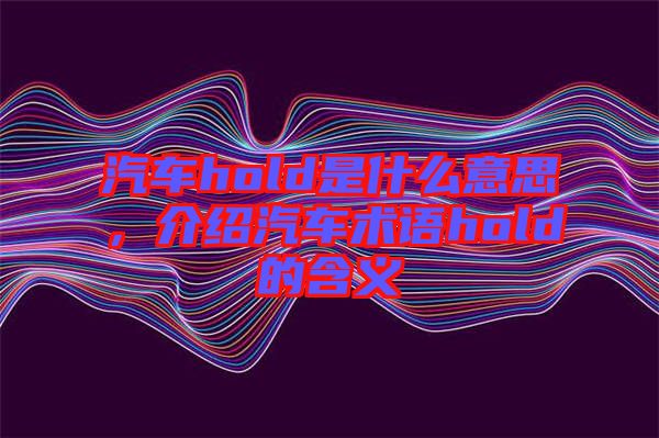 汽車hold是什么意思，介紹汽車術(shù)語hold的含義