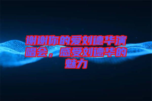 謝謝你的愛劉德華演唱會，感受劉德華的魅力