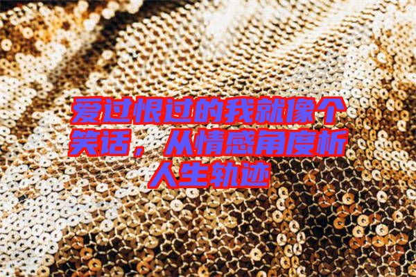 愛過恨過的我就像個(gè)笑話，從情感角度析人生軌跡