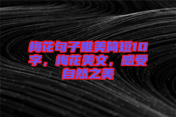 梅花句子唯美簡短10字，梅花美文，感受自然之美