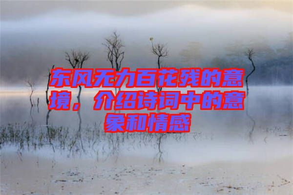 東風(fēng)無力百花殘的意境，介紹詩詞中的意象和情感
