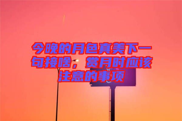今晚的月色真美下一句接啥，賞月時(shí)應(yīng)該注意的事項(xiàng)