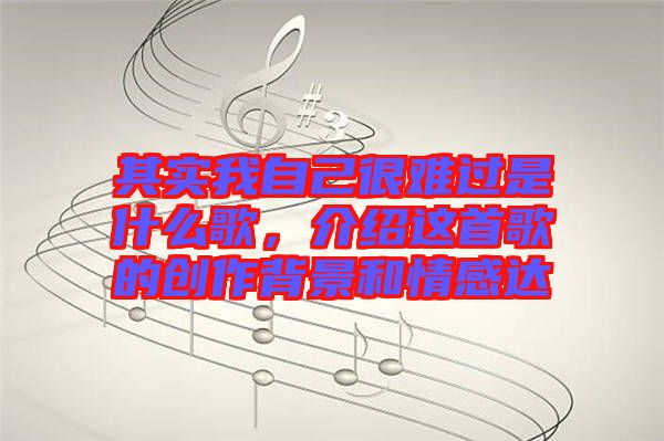 其實我自己很難過是什么歌，介紹這首歌的創(chuàng)作背景和情感達(dá)