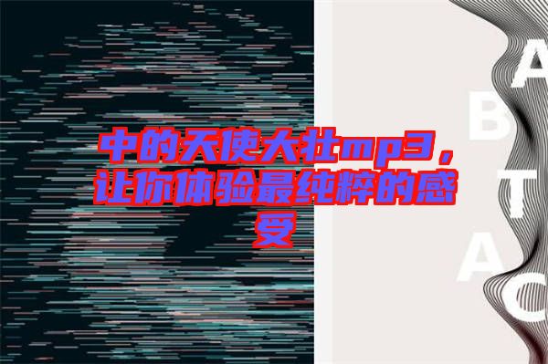 中的天使大壯mp3，讓你體驗最純粹的感受