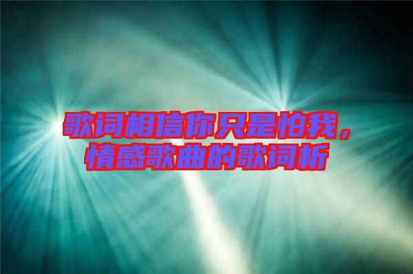 歌詞相信你只是怕我，情感歌曲的歌詞析