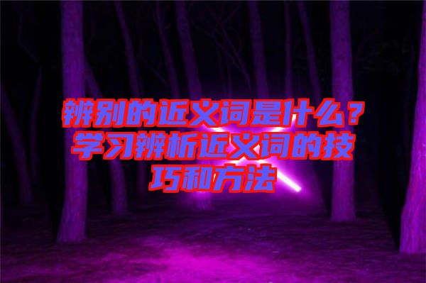 辨別的近義詞是什么？學(xué)習(xí)辨析近義詞的技巧和方法