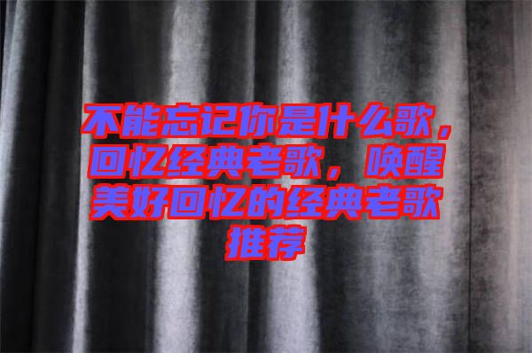 不能忘記你是什么歌，回憶經(jīng)典老歌，喚醒美好回憶的經(jīng)典老歌推薦