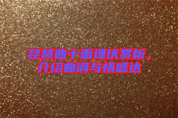 琵琶曲十面埋伏賞析，介紹曲調(diào)與情感達(dá)