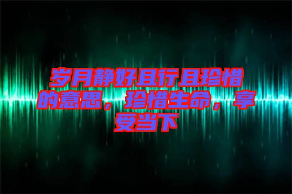 歲月靜好且行且珍惜的意思，珍惜生命，享受當(dāng)下