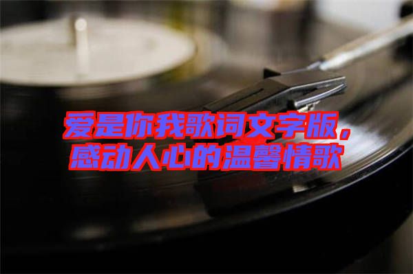 愛是你我歌詞文字版，感動(dòng)人心的溫馨情歌