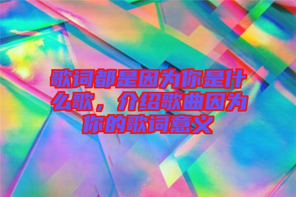 歌詞都是因為你是什么歌，介紹歌曲因為你的歌詞意義