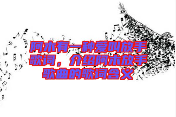 阿木有一種愛(ài)叫放手歌詞，介紹阿木放手歌曲的歌詞含義