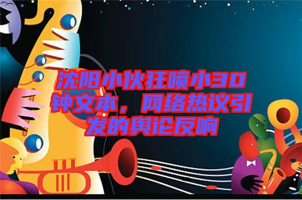 沈陽(yáng)小伙狂噴小30鐘文本，網(wǎng)絡(luò)熱議引發(fā)的輿論反響