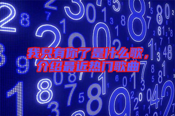 我只有你了是什么歌，介紹最近熱門歌曲