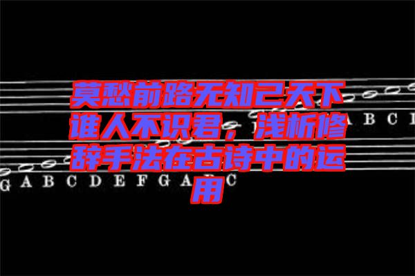 莫愁前路無知己天下誰人不識君，淺析修辭手法在古詩中的運用