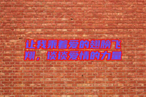 讓我乘著愛的翅膀飛翔，談?wù)剱矍榈牧α? width=