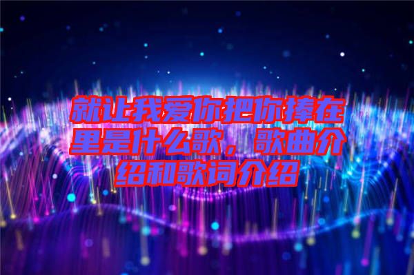 就讓我愛你把你捧在里是什么歌，歌曲介紹和歌詞介紹