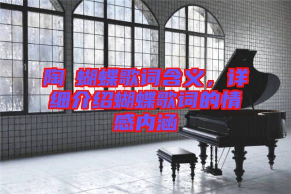 陶喆蝴蝶歌詞含義，詳細介紹蝴蝶歌詞的情感內涵
