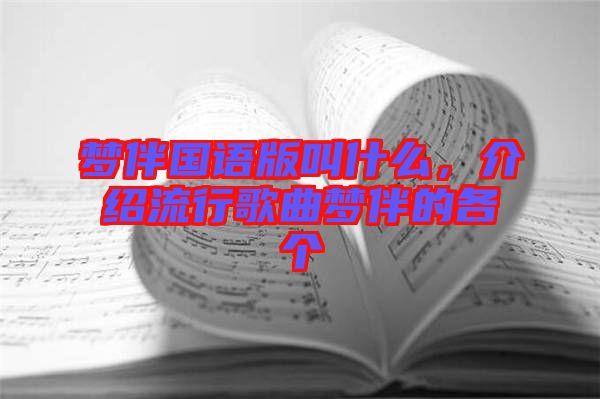 夢伴國語版叫什么，介紹流行歌曲夢伴的各個