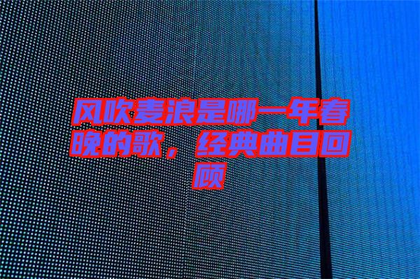風(fēng)吹麥浪是哪一年春晚的歌，經(jīng)典曲目回顧