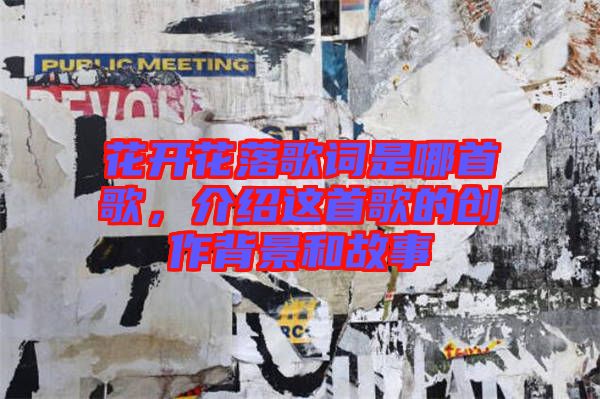 花開花落歌詞是哪首歌，介紹這首歌的創(chuàng)作背景和故事