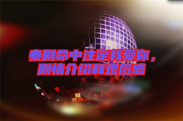 泰劇命中注定我愛你，劇情介紹和觀后感