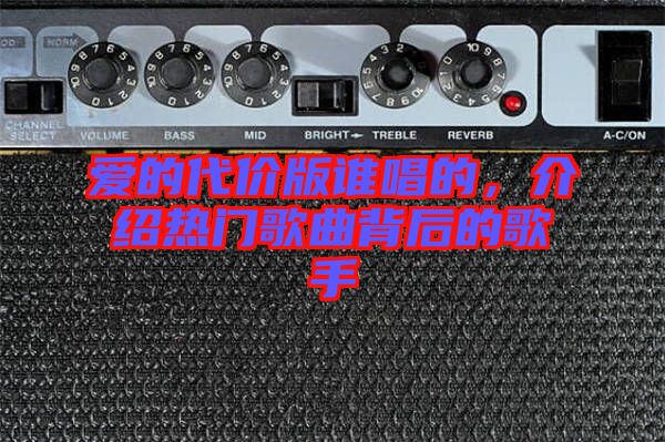 愛(ài)的代價(jià)版誰(shuí)唱的，介紹熱門歌曲背后的歌手