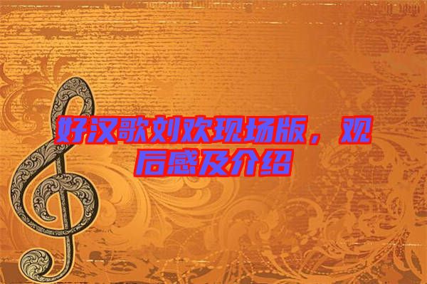 好漢歌劉歡現(xiàn)場(chǎng)版，觀后感及介紹