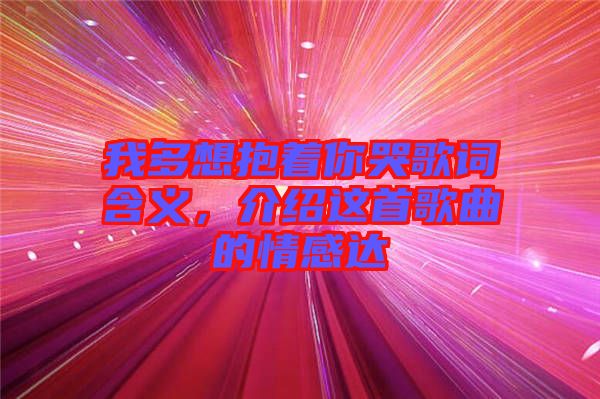 我多想抱著你哭歌詞含義，介紹這首歌曲的情感達