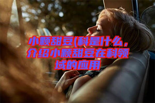 小顆甜豆(科是什么，介紹小顆甜豆在科領(lǐng)域的應用