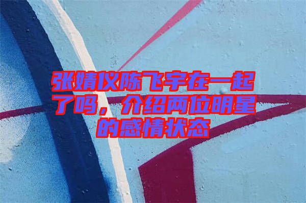 張婧儀陳飛宇在一起了嗎，介紹兩位明星的感情狀態(tài)