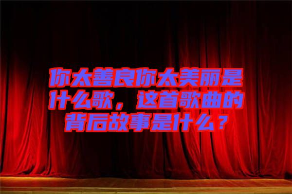 你太善良你太美麗是什么歌，這首歌曲的背后故事是什么？
