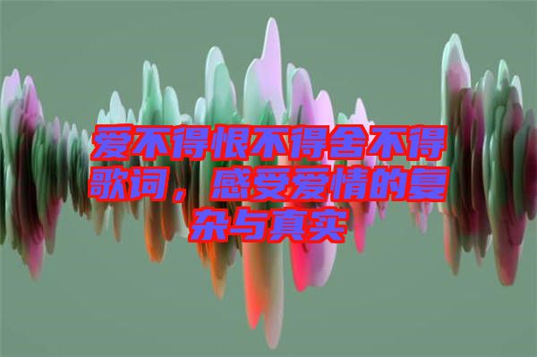 愛(ài)不得恨不得舍不得歌詞，感受愛(ài)情的復(fù)雜與真實(shí)