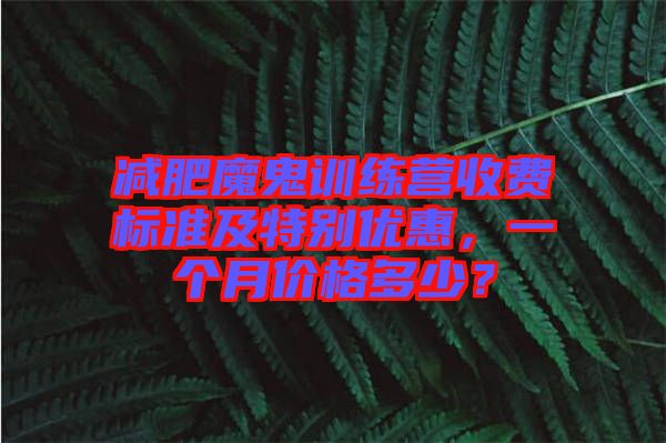 減肥魔鬼訓(xùn)練營收費(fèi)標(biāo)準(zhǔn)及特別優(yōu)惠，一個(gè)月價(jià)格多少？