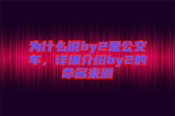 為什么說by2是公交車，詳細介紹by2的命名來源