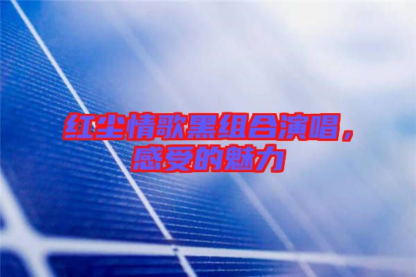 紅塵情歌黑組合演唱，感受的魅力