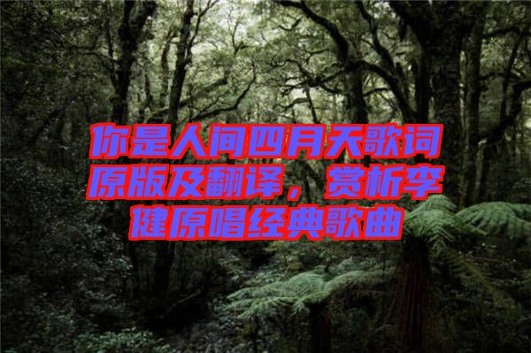 你是人間四月天歌詞原版及翻譯，賞析李健原唱經(jīng)典歌曲