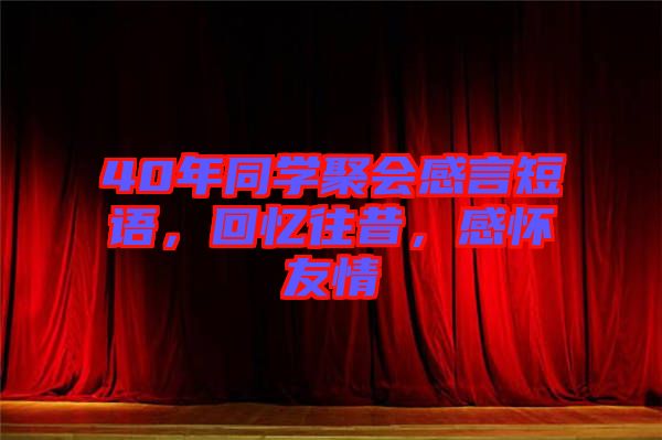 40年同學聚會感言短語，回憶往昔，感懷友情