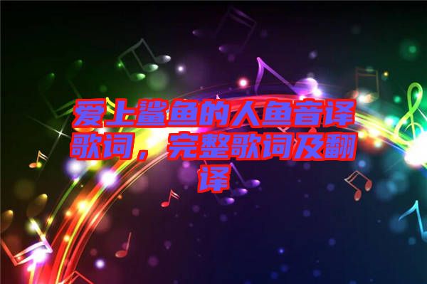 愛上鯊魚的人魚音譯歌詞，完整歌詞及翻譯