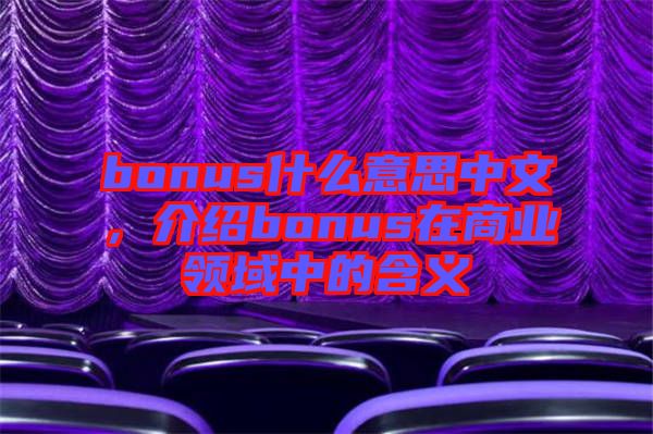 bonus什么意思中文，介紹bonus在商業(yè)領(lǐng)域中的含義