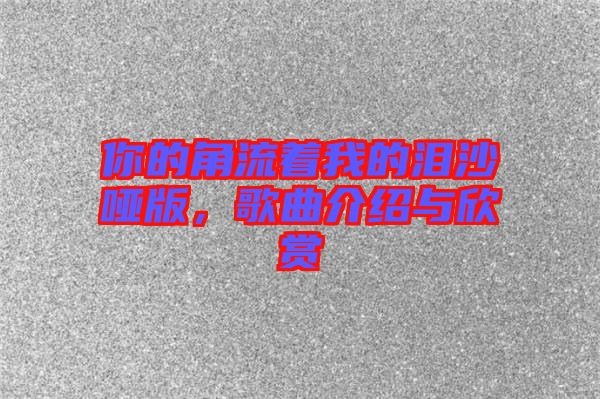 你的角流著我的淚沙啞版，歌曲介紹與欣賞
