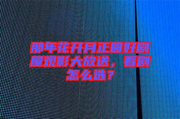 那年花開月正圓好劇屋觀影大放送，看劇怎么選？