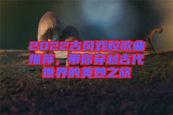 2022古風戲腔歌曲推薦，帶你穿越古代世界的美妙之旅