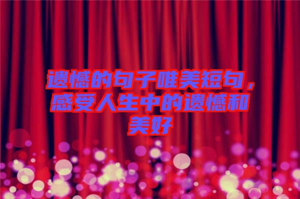 遺憾的句子唯美短句，感受人生中的遺憾和美好