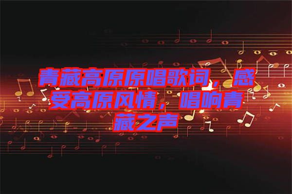 青藏高原原唱歌詞，感受高原風(fēng)情，唱響青藏之聲