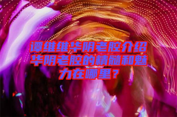 譚維維華陰老腔介紹華陰老腔的精髓和魅力在哪里？