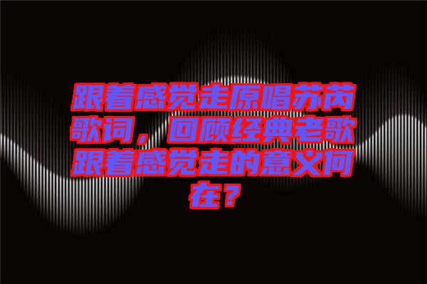 跟著感覺走原唱蘇芮歌詞，回顧經(jīng)典老歌跟著感覺走的意義何在？