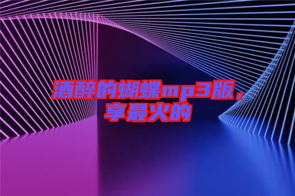 酒醉的蝴蝶mp3版，享最火的